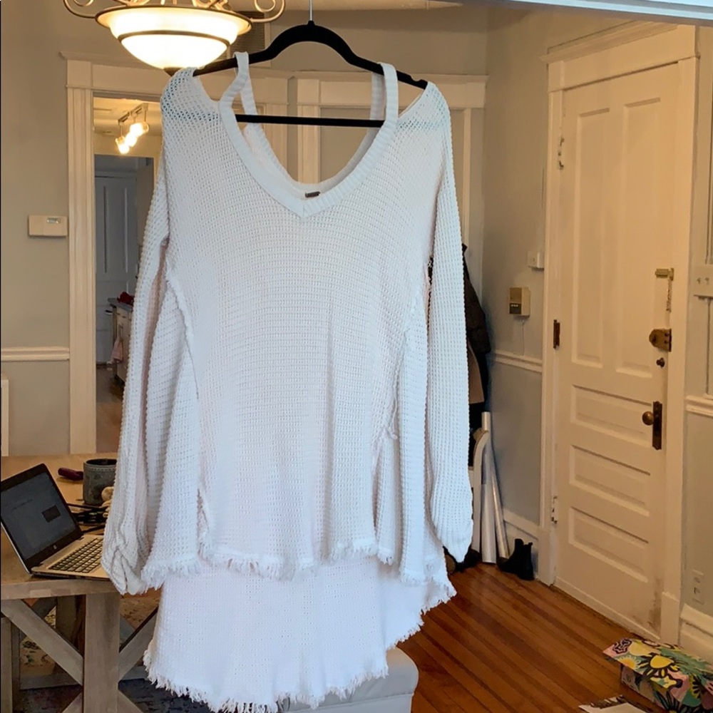 Free people open shoulder sweater